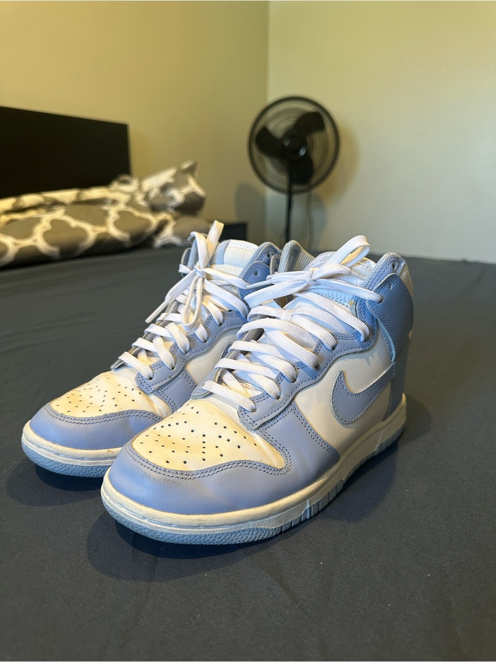Nike High-Top Sneakers in Light Blue and White